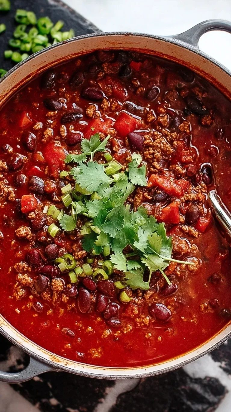 Bowl of best ever chili recipe topped with cheese and sour cream on wooden table