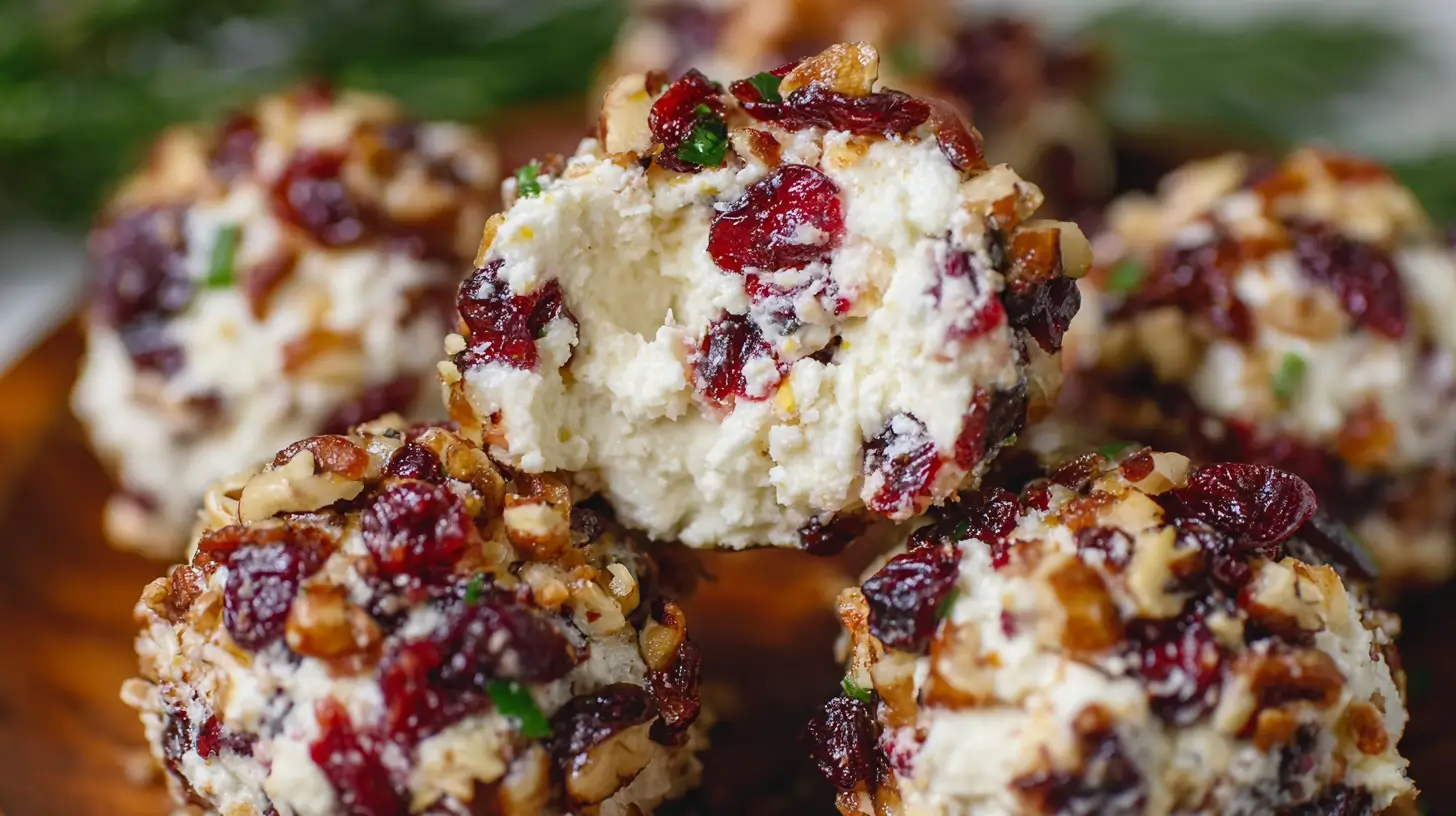 Freshly made cheese balls snack with herbs and crackers