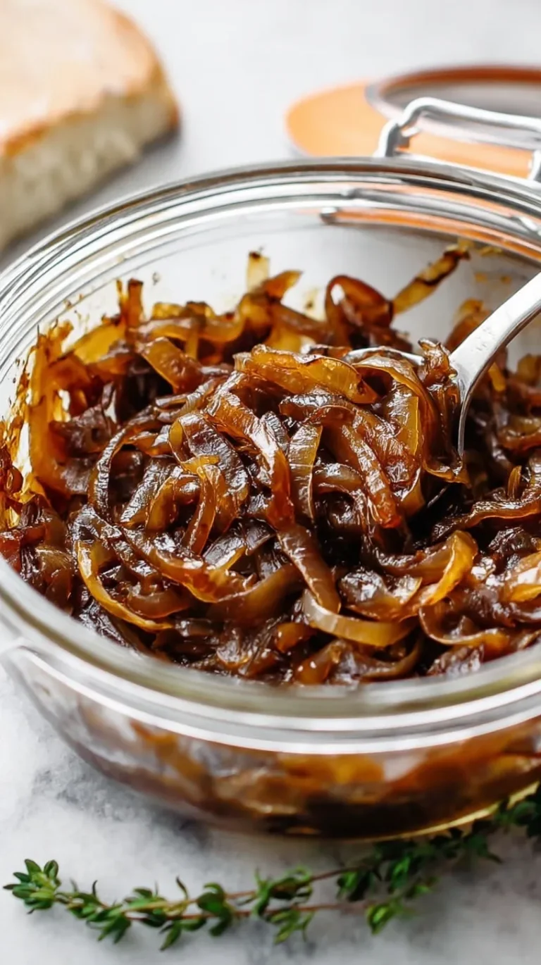 Easy caramelized onions cooking in a skillet until golden brown and sweet