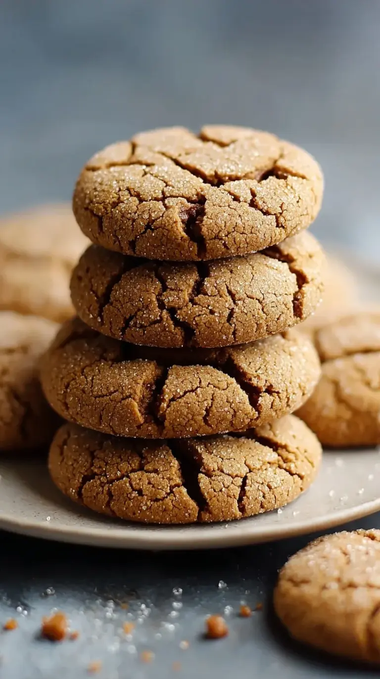 A stack of golden brown sugar cookies on a cooling rack showing a soft and chewy texture.