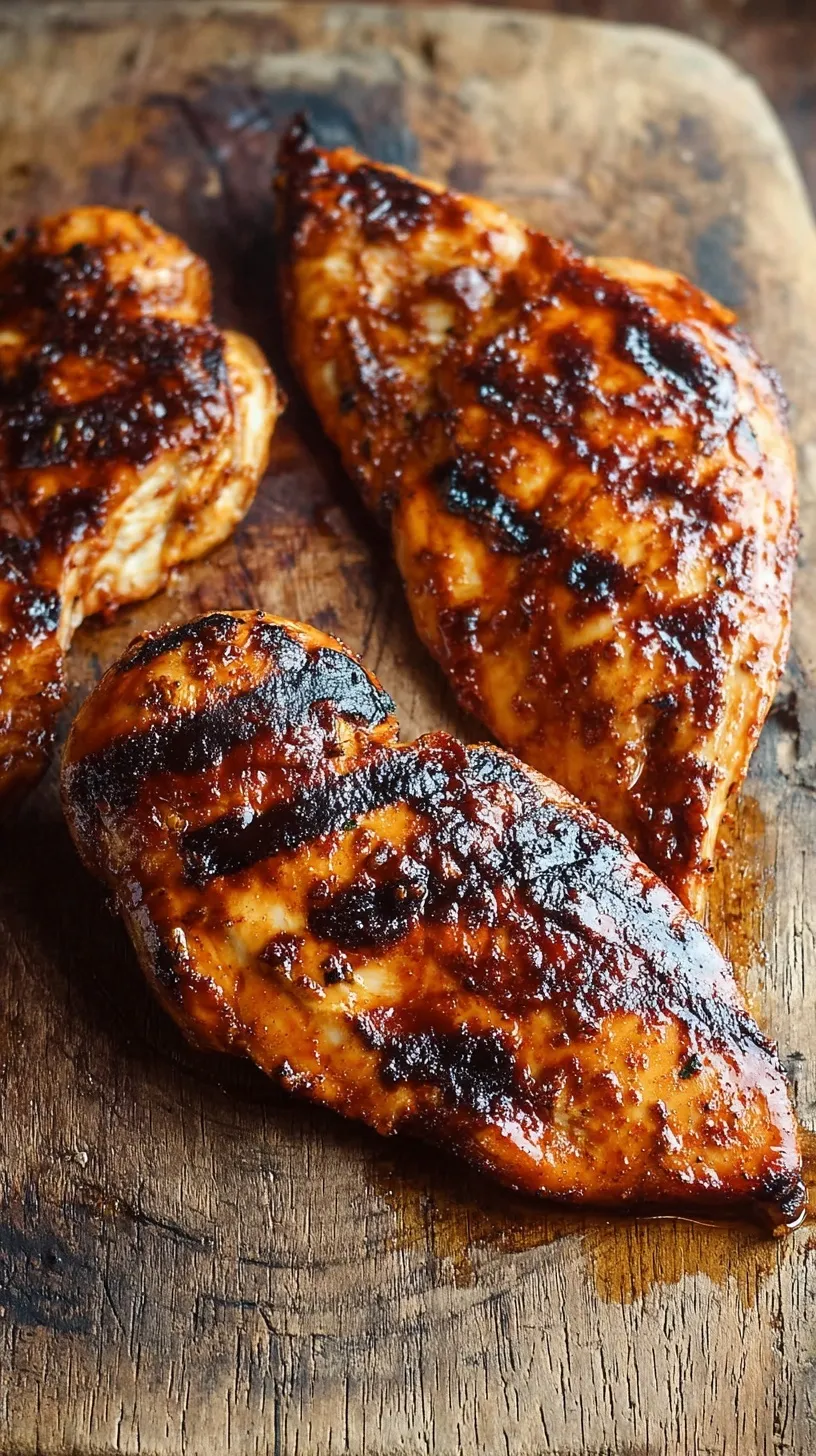 A plate of juicy grilled chicken breasts topped with fresh cilantro and lime wedges.