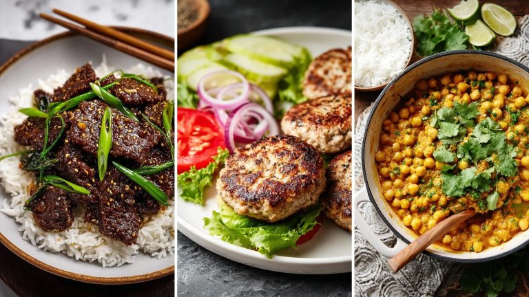 Healthy 30-minute dinners: Mongolian beef, juicy turkey burgers and chickpea curry