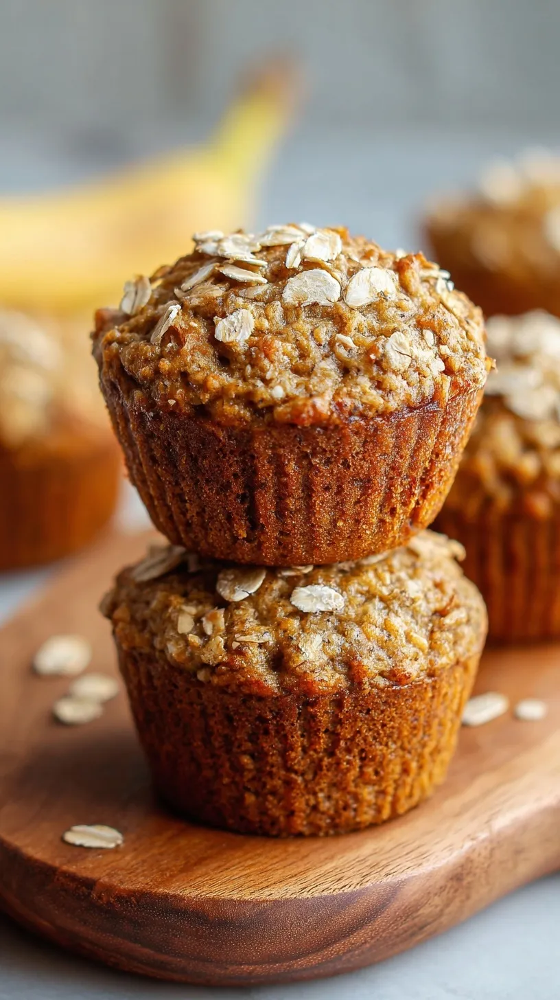 Golden brown healthy banana oatmeal muffins in a muffin tin