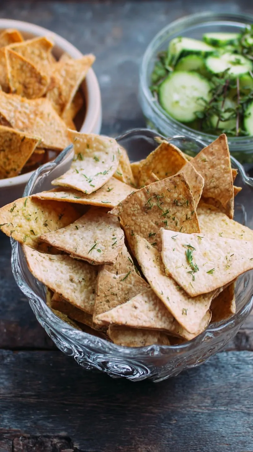Golden brown herbed cassava tortilla chips arranged on a parchment-lined baking sheet.