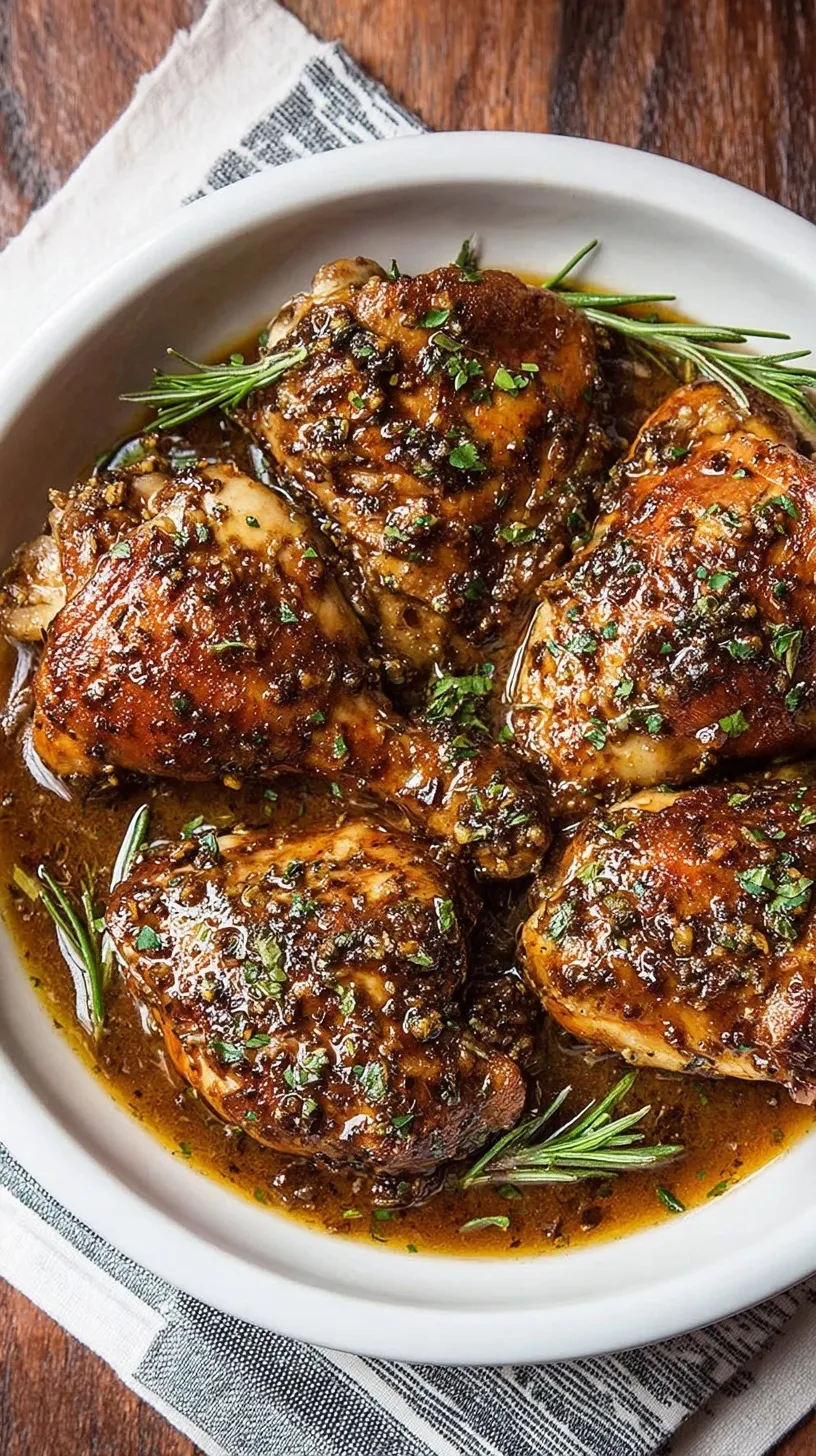 Tender chicken breasts coated in a dark, glossy honey balsamic glaze served on a white plate