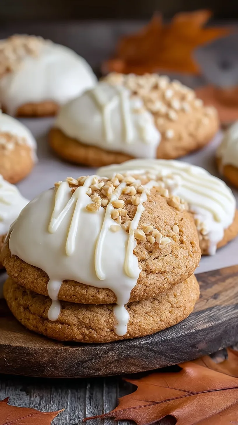 A tray of soft maple cinnamon cookies partially dipped in smooth white chocolate